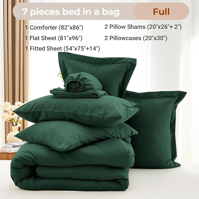 MUXHOMO 7 Pieces Full Comforter Set, Soft Bed in a Bag Full Size, All Season - Image 4