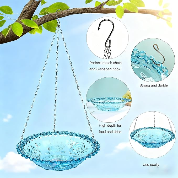 4 Pack Super Value Hanging Plastic Bird Baths and Feeders - Image 8