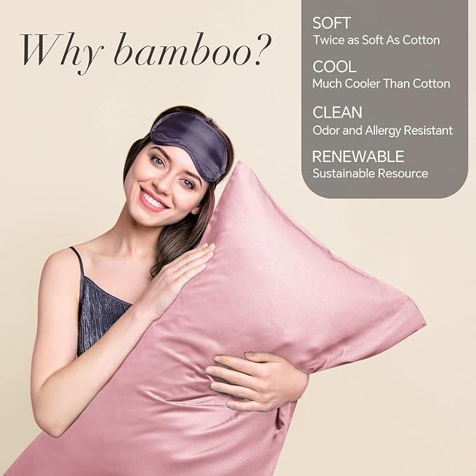 BEDELITE King Size Pillow Cases Set of 2, Rayon Derived from Bamboo, Cooling - Image 2
