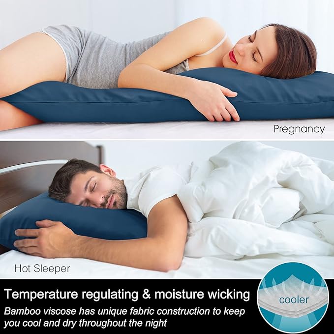 BEDELITE Body Pillow Cover, 20x54 Inches, Rayon Made from Bamboo, Breathable & - Image 3