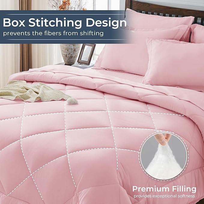 HEVUMYI Pink Full Comforter Set - Image 4