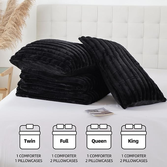 Smoofy Fluffy King Size Comforter Set 3 Pieces - Image 7