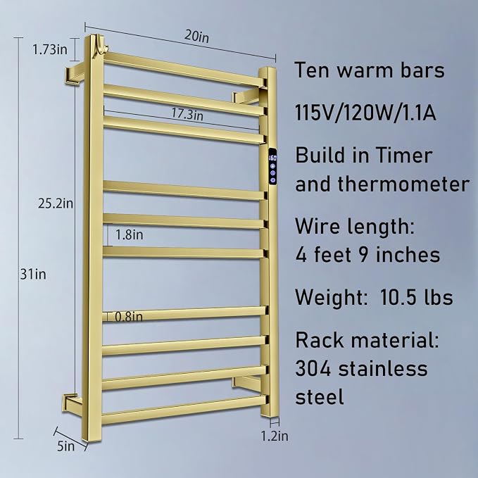 XBVV Towel Warmer Rack for Bathroom - Image 6