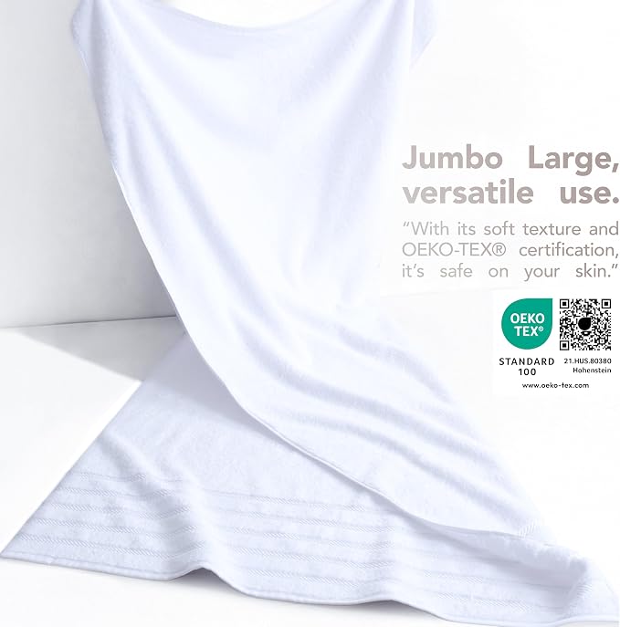 American Soft Linen 35x70 Jumbo Large Bath Towel, 600 GSM 100% Cotton Turkish - Image 3