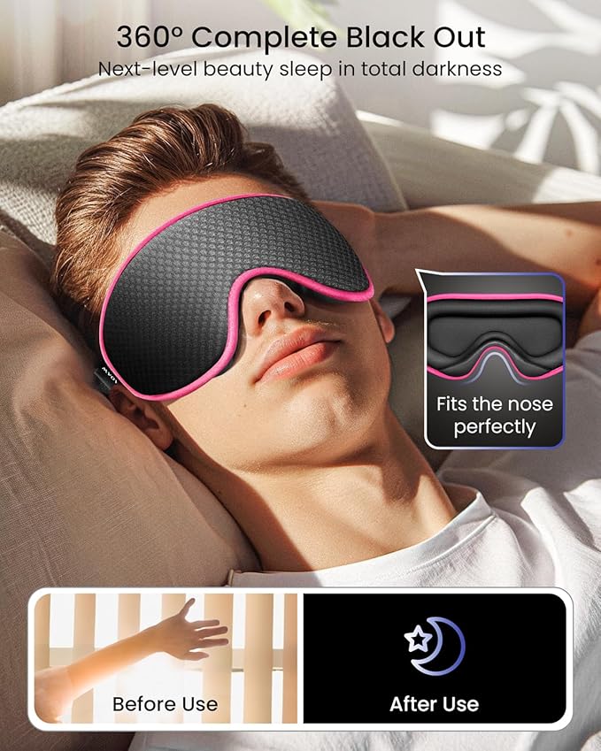 WAOAW Sleep Mask for Men Women: Blackout Eye Masks for Sleep - Image 3
