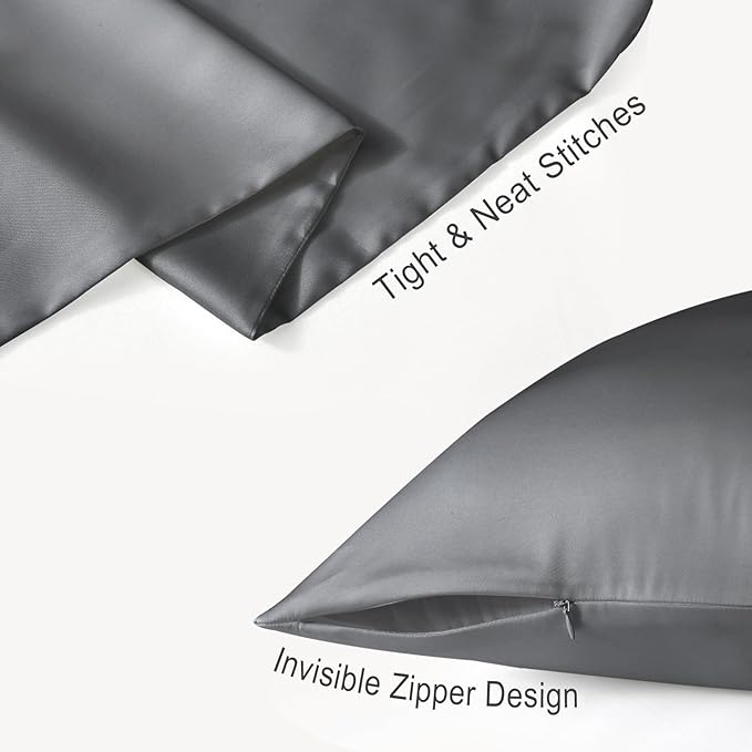 Cobnom Pure Mulberry Silk Pillowcases Set of 2, Standard Size - Image 5
