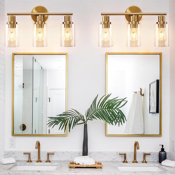 DLLT 3-Light Bathroom Light Fixtures: Gold Modern Vanity Wall Lights - Image 6