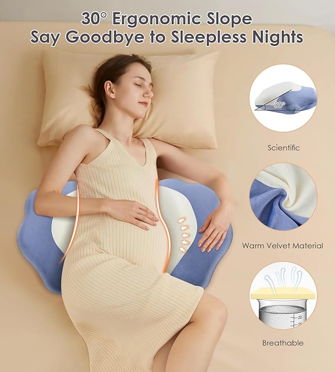 Pregnancy Pillows for Sleeping, Memory Foam Maternity Pillow Support for Back - Image 4