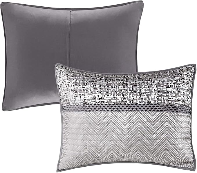 Madison Park King Quilt Set Lustrous Jacquard & Glitter Accent Coverlet Set - Image 16