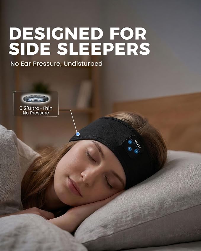 Navly Sleep Headphones for Side Sleepers, Washable Bluetooth Headband - Image 2