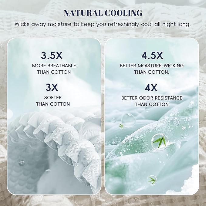 PHF Cooling Waffle Blanket Queen Size, Lightweight 60% Rayon from Bamboo & 40% - Image 3