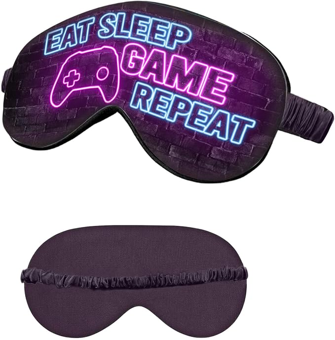 Sleep Mask for Kids Boys, Silk Eye Covers for Sleeping, Adjustable Strap & by QZCYU