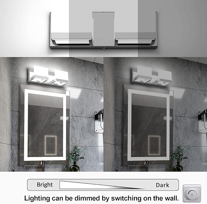 Tipace LED Dimmable Modern 2-Light Vanity Fixture - Image 2