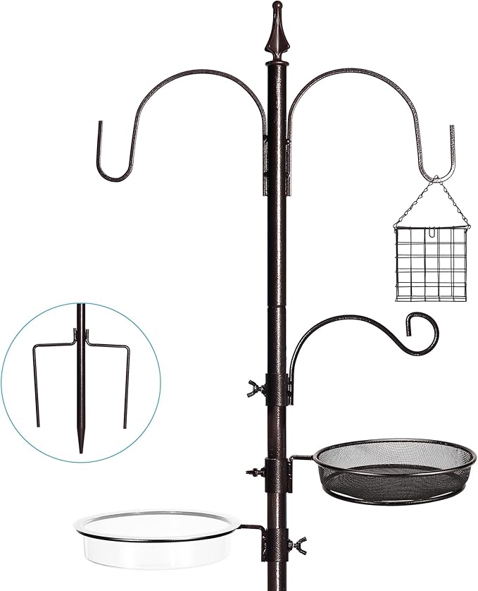 YINGYM Bird Feeder Stand Pole, 77 Inch Feeding Station Kit by YINGYM