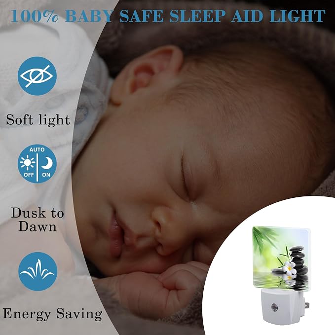 Plug in Night Lights Spa Concept Zen Stones Nightlight Plug Into Wall Dusk to - Image 4