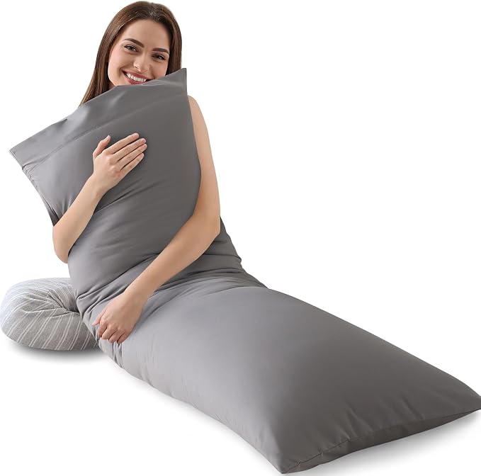 Memory Foam Body Pillow Insert, Soft Large Long Bed Pillow by InspireCrafter