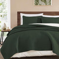 WRENSONGE King Size Quilt-3 Pieces Lightweight Bedspreads Dark Green King Quilt by WRENSONGE