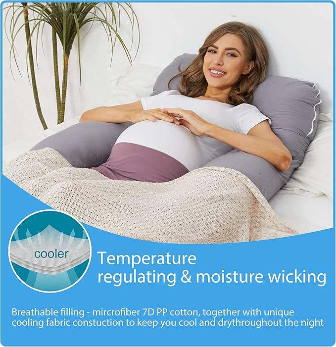 ZZZhen Pregnancy Pillow for Sleeping, U Shaped Maternity Pillow - Image 3