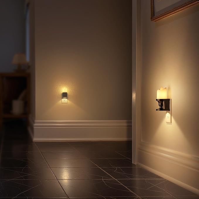 Flameless Candle Night Light, 3000K Warm White Candle Night Lights Plug into - Image 6