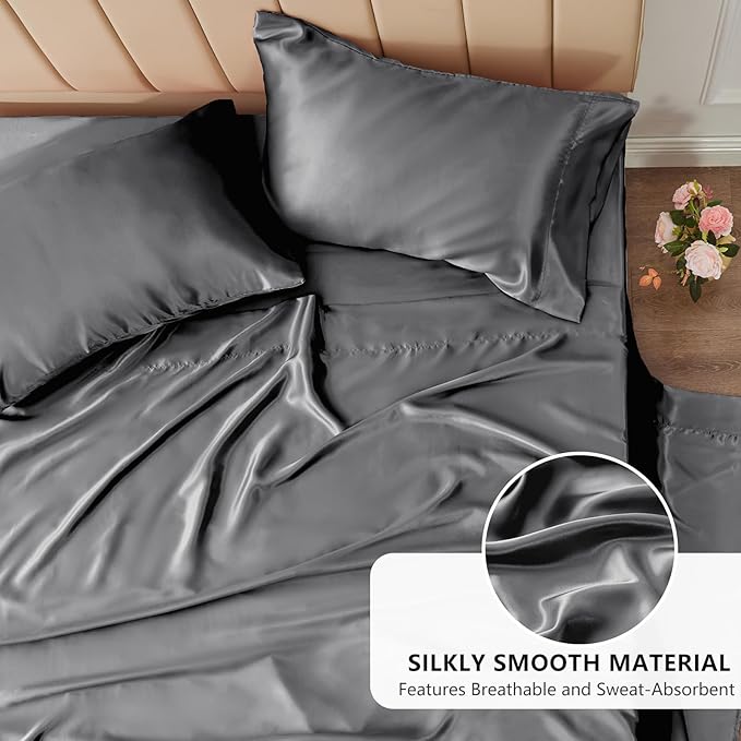 CozyLux Satin Sheets Twin Sheet Set - Image 3