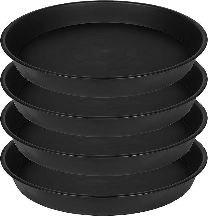 4 Pack of 18 19 inch Plant Saucer Drip Tray, 17 19 21 23 25 27 inch Heavy Duty by Bleuhome