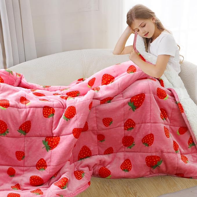 Aemicion Strawberry Pink Weighted Blanket - Image 3