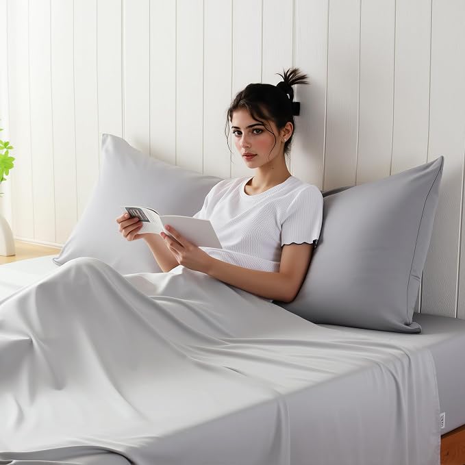 1 Pack Body Size Bamboo Viscose Zippered Pillow Case, 400 Thread Count Cooling - Image 3