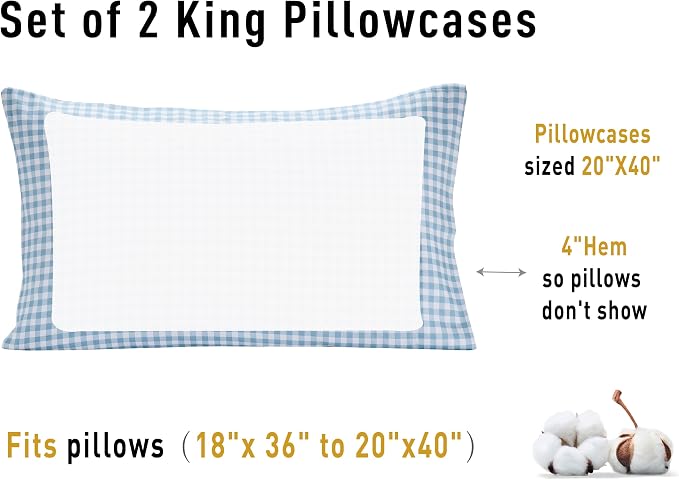 Sunflower King Pillowcases Set of 2, 100% Cotton King Size Pillow Cases 2 - Image 6