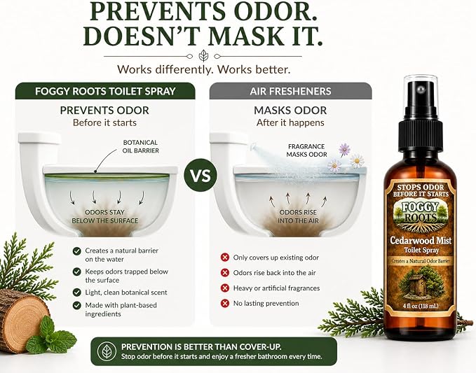 Cedarwood Pre-Poop Toilet Spray – Stops Odor Before It Starts, Bathroom Odor - Image 3