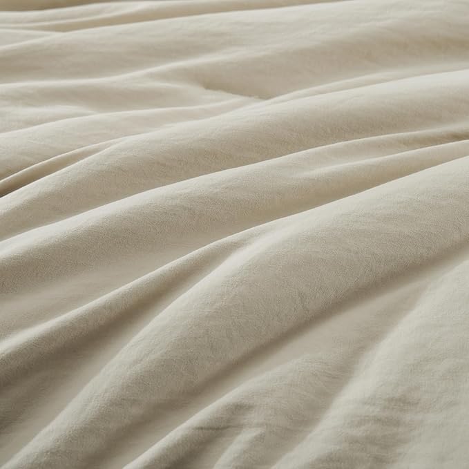 WRENSONGE King Size Comforter Set, 7 Pieces Soft Light Oatmeal Bed in a Bag King - Image 5