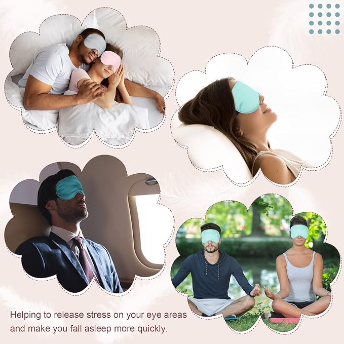Bbto 4 Pcs Silk Sleep Eye Masks Smooth Soft Satin Eye Covers - Image 4