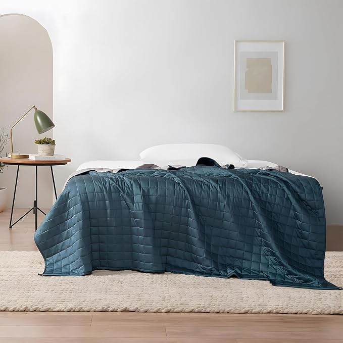 YnM Exclusive Weighted Blanket, Soothing Organic Long Stapled Cotton, Bed - Image 2