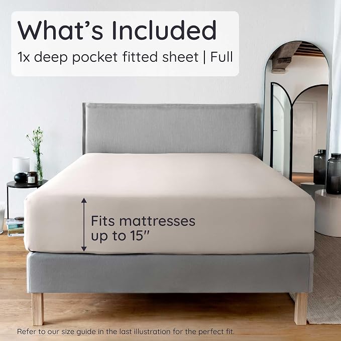 Bambaw 100% Viscose Derived from Bamboo Fitted Sheet Full Size, Cooling Fitted - Image 2