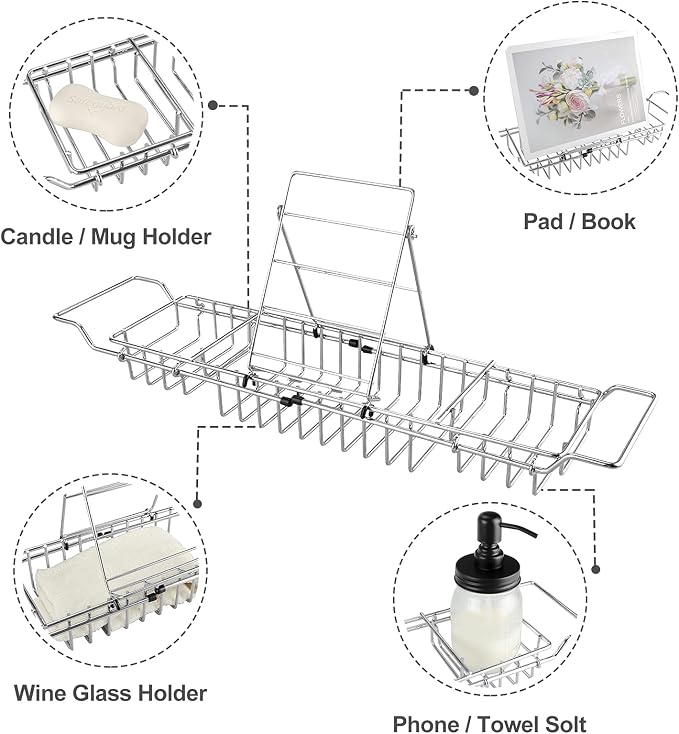 HOMEE Stainless Steel Shower Caddy Tray - Image 6