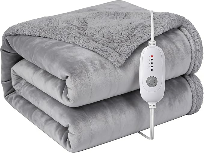 Electric Heated Blanket Full 72"x84"- 5 Heat & 10H Auto-Off, ETL Certified by TICOO