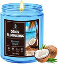Coconut Beach Odor Eliminating Highly Fragranced Candle, Eliminates 95% of by DLDREAMYDEWLA