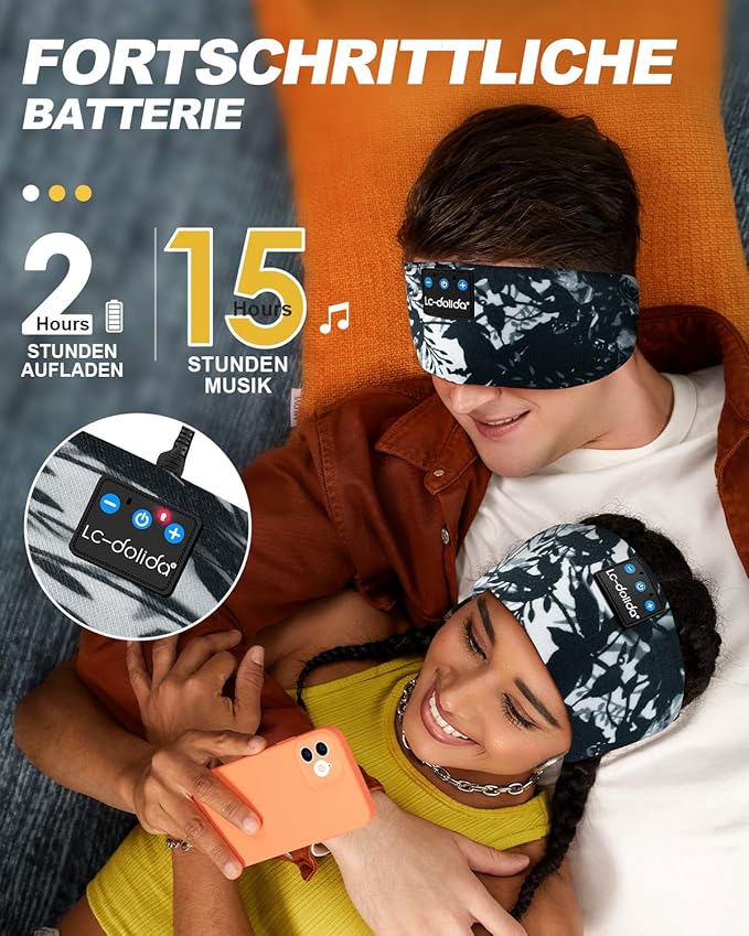 LC-dolida Sleep Headphones Bluetooth 5.4, Headband Earphones Wireless, Sleep - Image 4