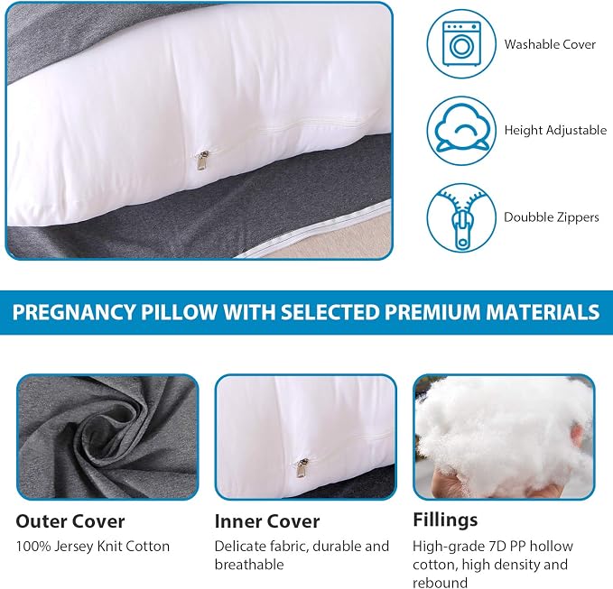 Victostar Pregnancy Pillow, 57 inches U Shaped Maternity Pillow - Image 3