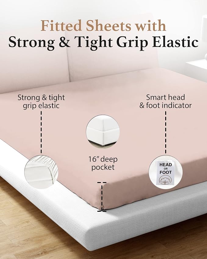 Good Sleep Bedding King Size Fitted Sheet Only Deep Pocket 16" - Image 4