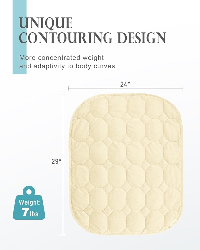 Cottonblue Weighted Lap Blanket 7lbs, Cozy Luxury Crystal Velvet Weighted - Image 3