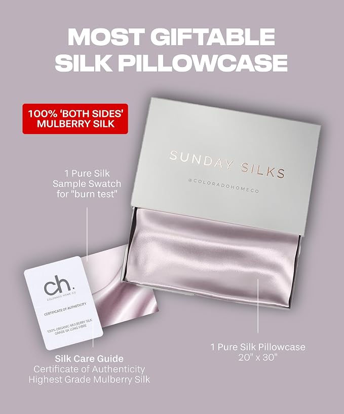 SUNDAYSILKS™ Premium Silk Pillow Cases | 100% Mulberry Silk Pillowcase - Image 6