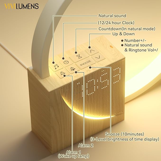 Vivilumens Sunrise Alarm Clock for Heavy Sleepers Adults, Wake-up Light - Image 9