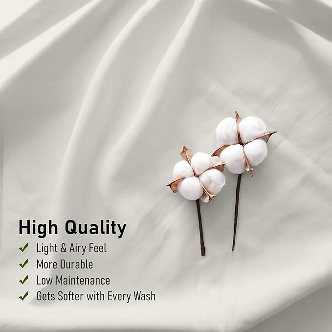 RUVANTI 100% Cotton Sheets – Twin Size Percale Bedding, Cooling & Breathable - Image 5
