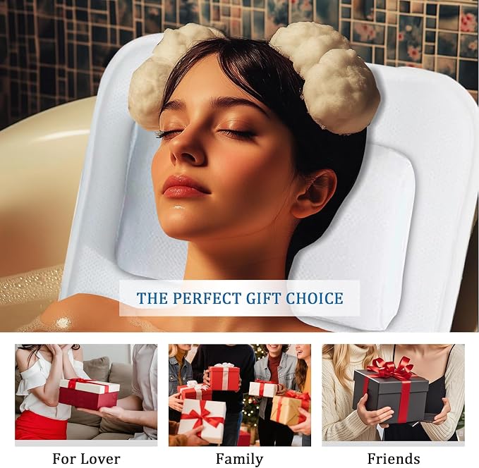 EMMTEEY Full Body Bath Pillow for Tub, Bathtub Pillow for Head and Neck Support - Image 7