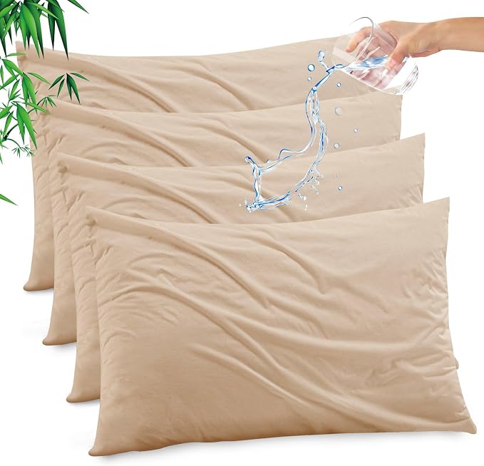 Gogreen Bamboo Rayon Waterproof Pillow Protector, Breathable Pillow Cover by GOGREEN