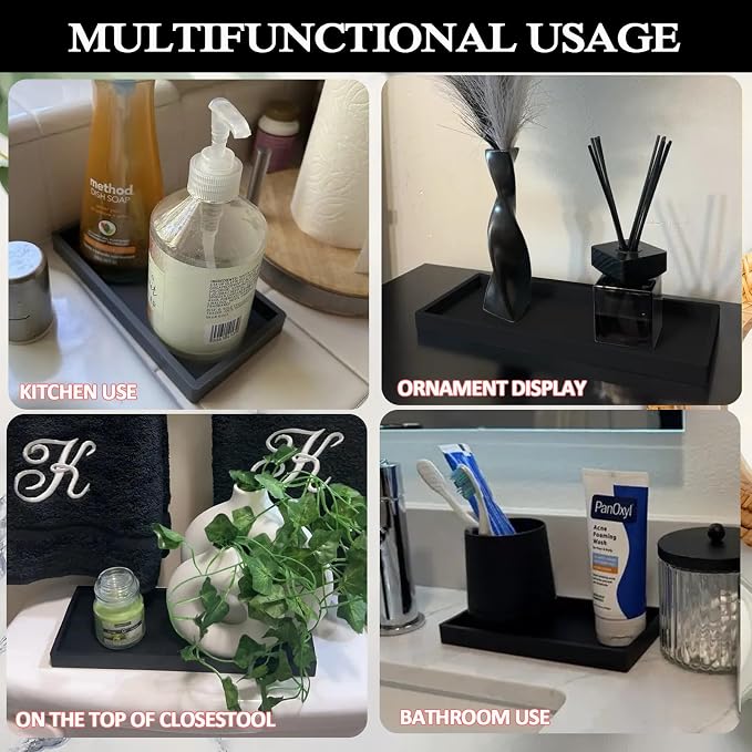 2PCS 7.87” L x 3.93” W Silicone Soap Dispenser Trays, countertop Tray - Image 6