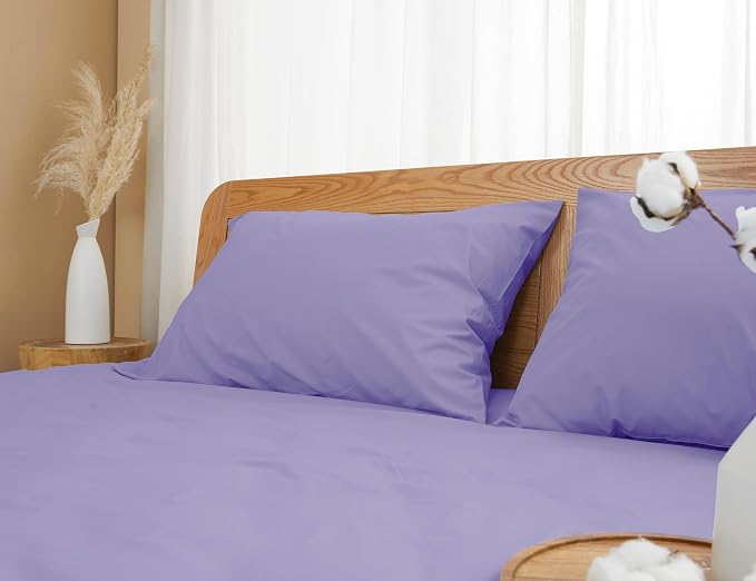 Pillow Cases, King Size Cotton Percale Weave Pillowcases, Pre-Shrunk Breathable - Image 7
