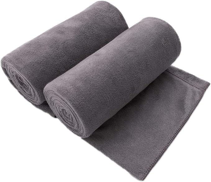 JML Microfiber Bath Towel 2 Pack, Oversized Thick Towels, Super Absorbent and by JML