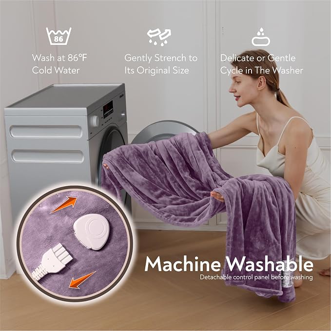 Wapaneus Foot Pocket Heated Blanket Electric Throw - Image 5