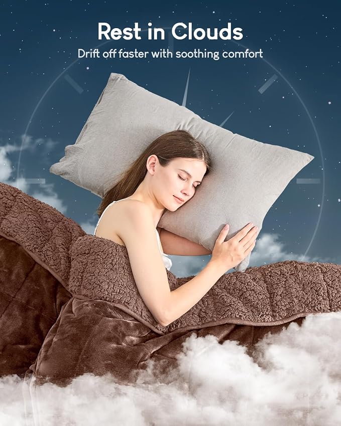 Cottonblue Weighted Blanket for Adults 15 lbs Queen Size 60x80 in, Cozy Flannel - Image 7